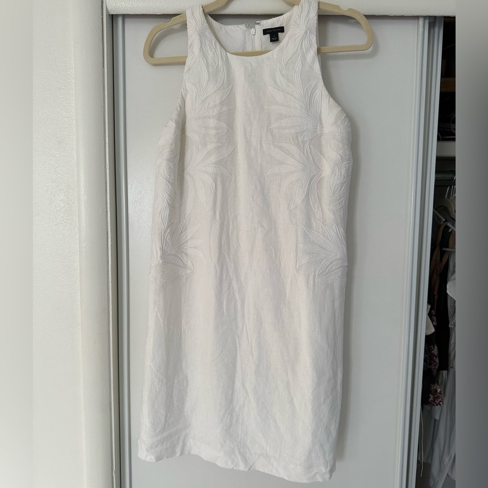 White Linen Ann Taylor dress size 4